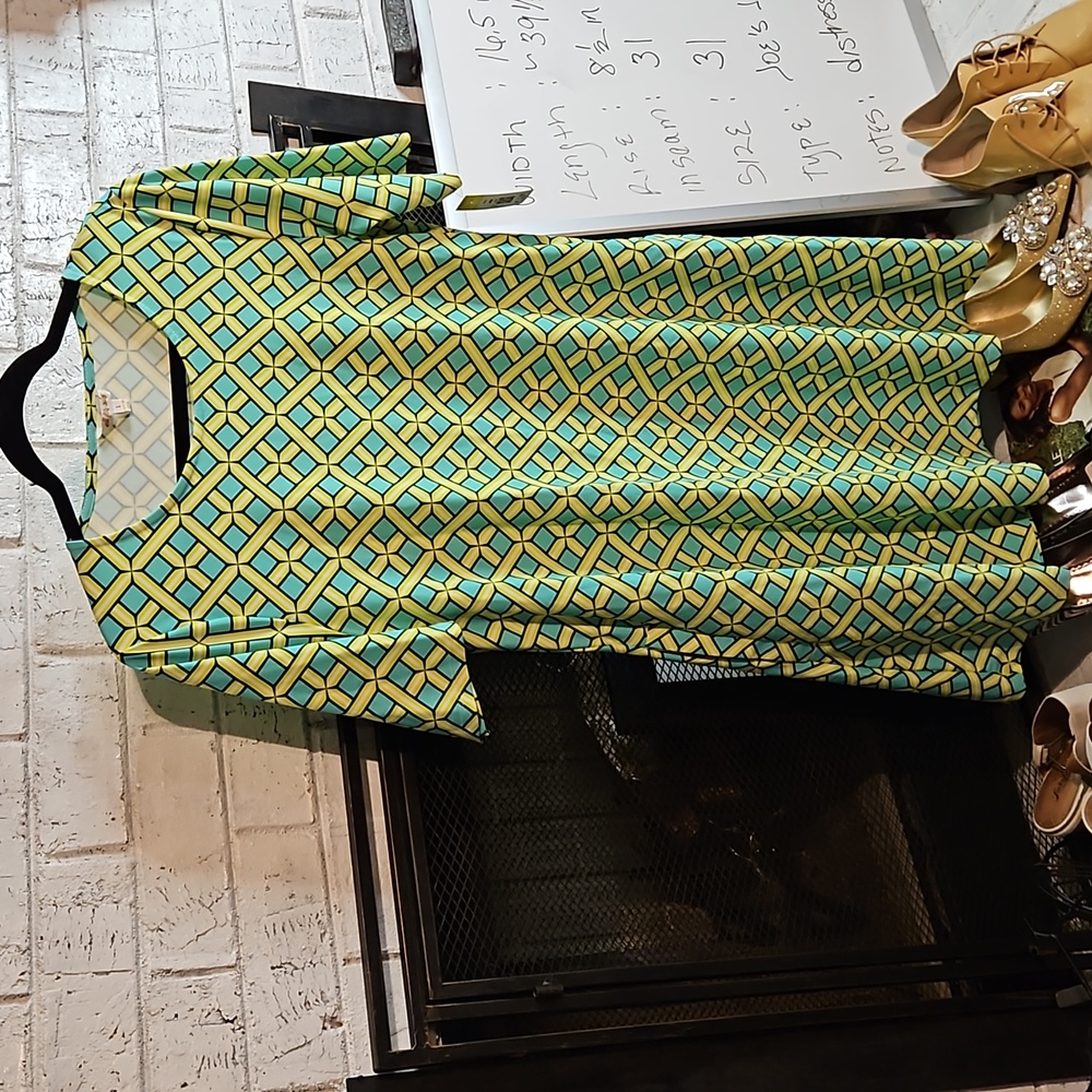 ALL FOR COLOR Citrus Grove Pattern Rich Half Sleeve Large Swing Dress